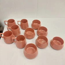Vintags Dinex 6 Bowls #4300 & 5 Mugs mid century modern kitchen USA HERITAGE COL
