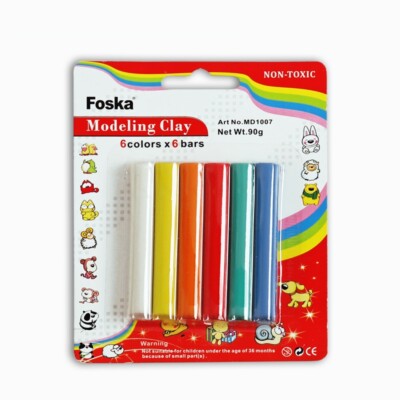 6er Pack Riegel verschiedene Farben ungiftig lufttrocken Polymer Modellierung Ton