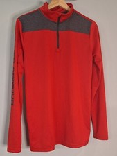 Under Armour UA Red Tech 1/4 Zip Loose Fit Heat Gear Red Pull Over Boy Size YXL
