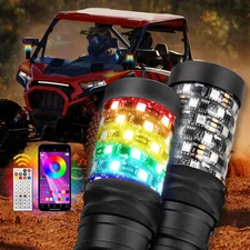 0.7FT Spiral LED Whip Light RGB Chasing for Polaris RZR 800 900 XP 1000 Pro R/XP