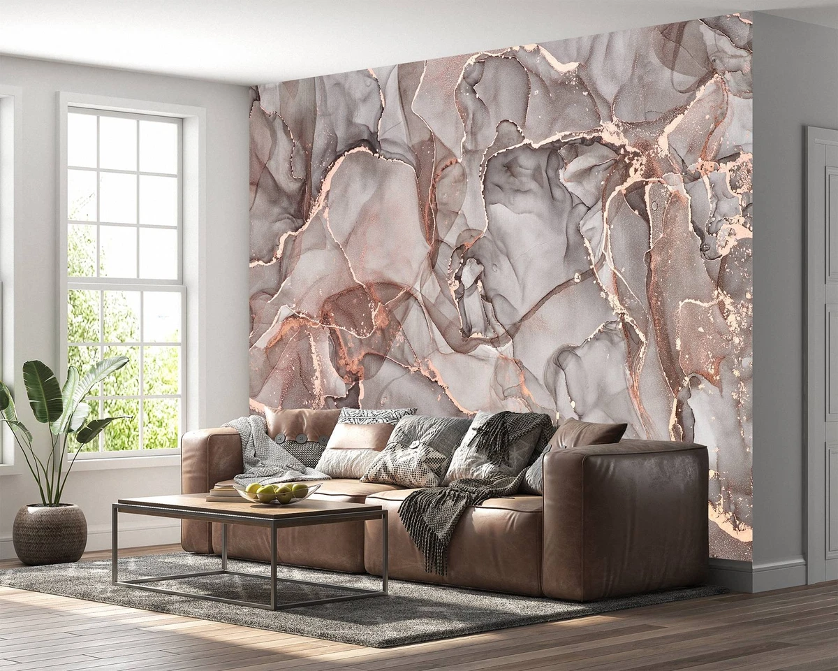 Elegant Pink Grey Marble Self Adhesive Vinyl Wallpaper Easy