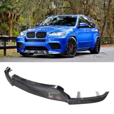 Carbon Fiber Front Bumper Lip V Style Splitter Spoiler For BMW X5M X6M E70 E71