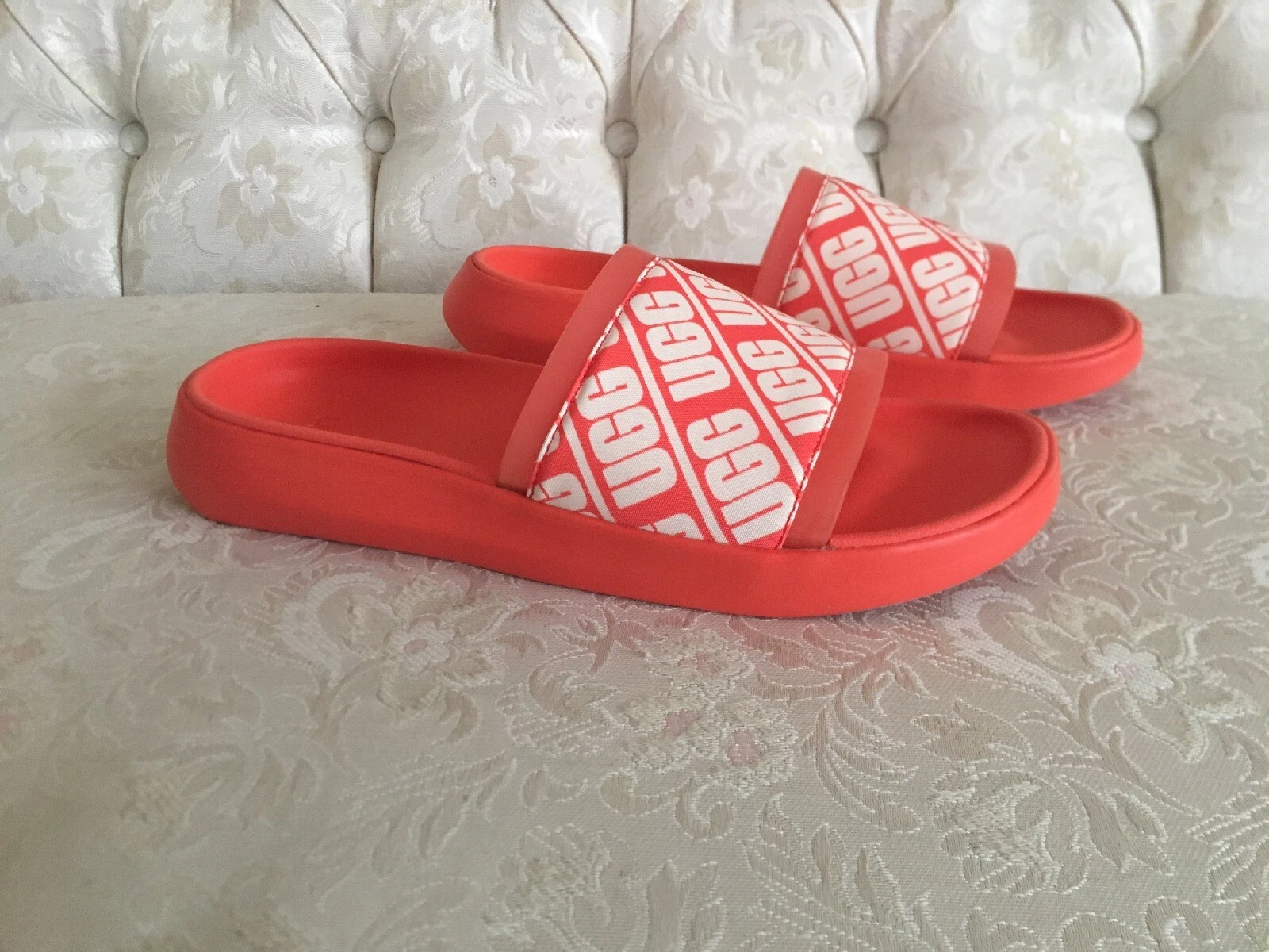 Ugg sandali infradito donna corallo ruette slide taglia 9