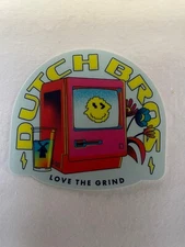 Dutch Bros Coffee Sticker MARCH 2022 Retro Smiley Love the Grind