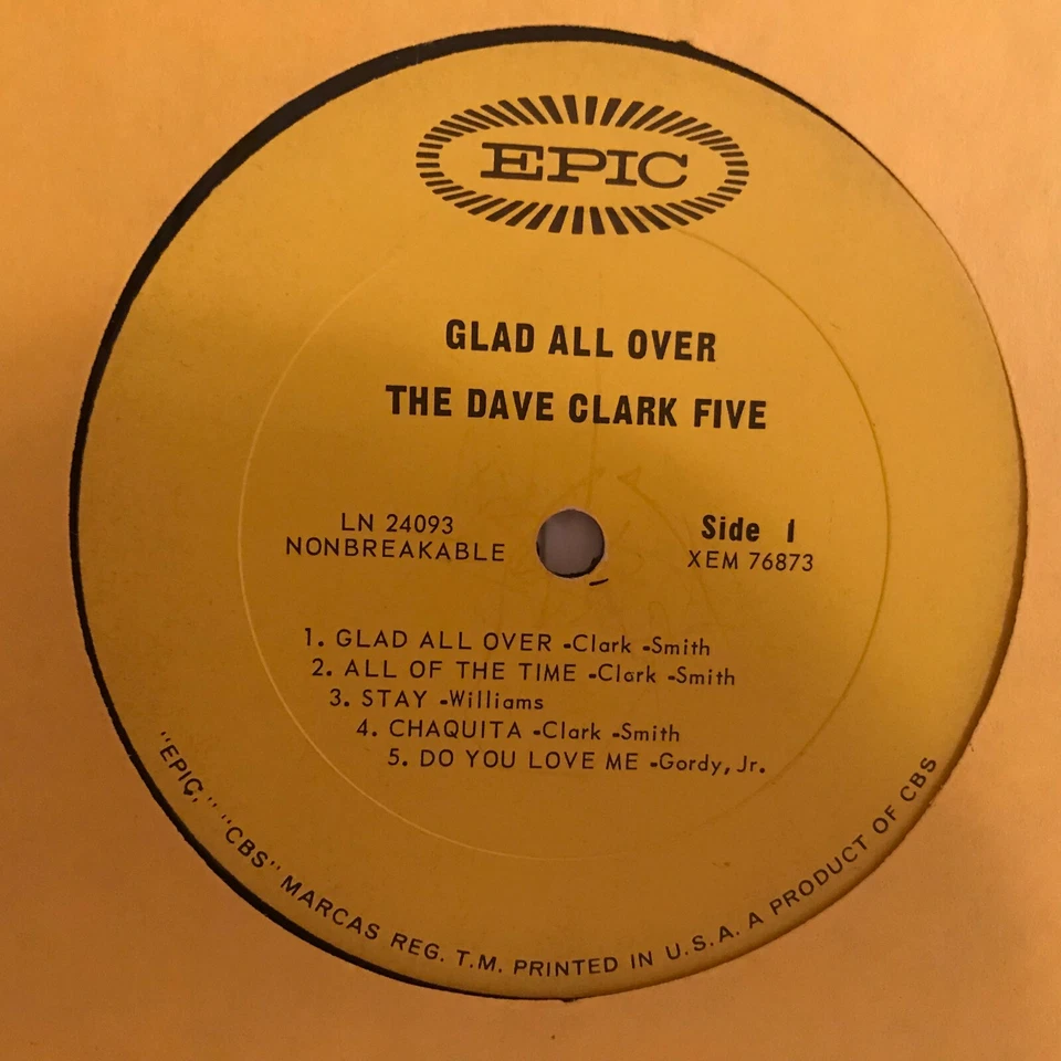 THE   DAVE  CLARK  FIVE       LP         GLAD   ALL   OVER  ( NO INSTRUMENTS ) - Image 4 of 4