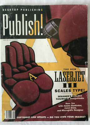 Apr 1990 Publish! Desktop Magazine Laser Jets, Logo Creation, ColorStudio, Corel