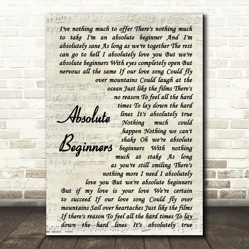 Absolute Beginners Song Lyric Vintage Script Quote Print - 第 2/11 張圖片