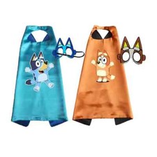 Halloween Party Kids Costume Roleplay Bluey Cape and Mask Set US Seller 