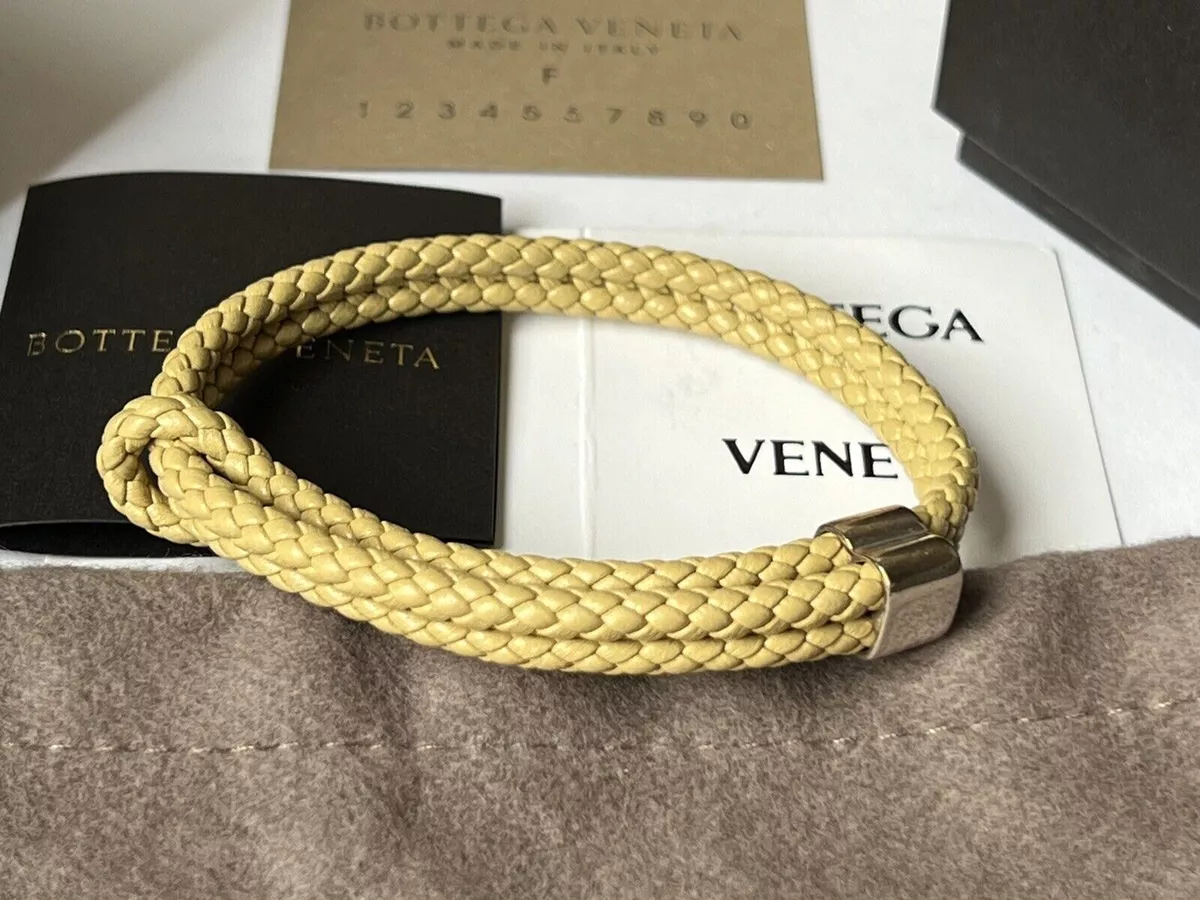 Bottega Veneta Bracelet In Leather And Silver for Men