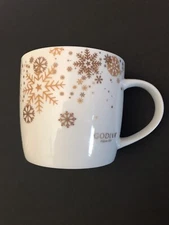 Godiva Belgium 1929 White w/ Gold Snowflakes Coffee Tea Cup Mug