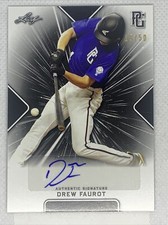 2021 LEAF PERFECT GAME DREW FAUROT BLACK PAPER AUTO # 15/50