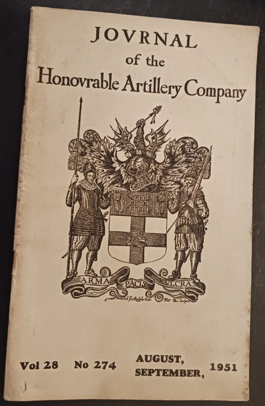 Honourable Artillery Company Journal Vol 28 No 274 Aug Sep 1951 England-image