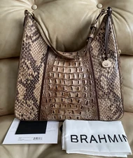 NWOT Brahmin Tabitha Shoulder Bag Cashew Cooper Melbourne Leather Concealed