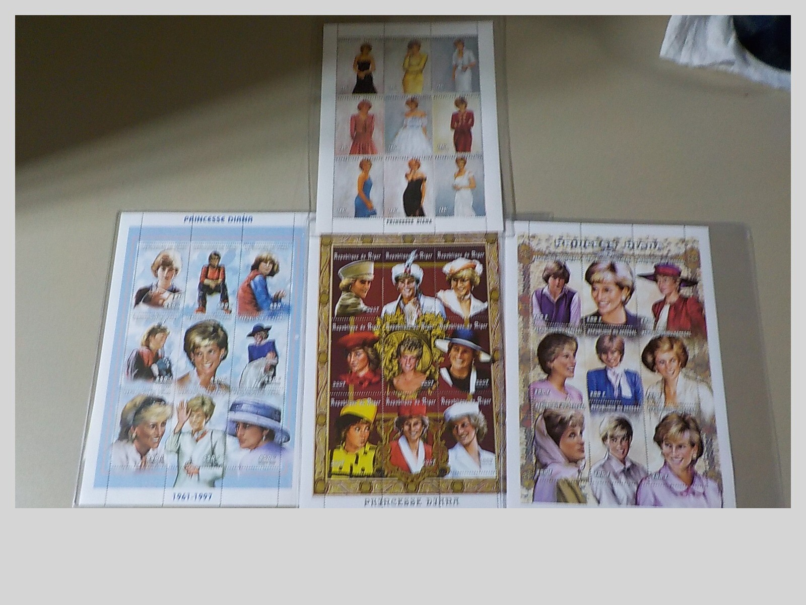 Princess Diana limited edition lot of 4 plate blocks with 9 stamps each