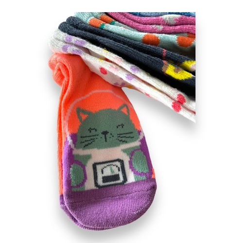 Girls 7 pairs Super Soft No Show Socks Cat & Jack Small 5 1/2 to 8 1/2 Shoe Size - Picture 2 of 11