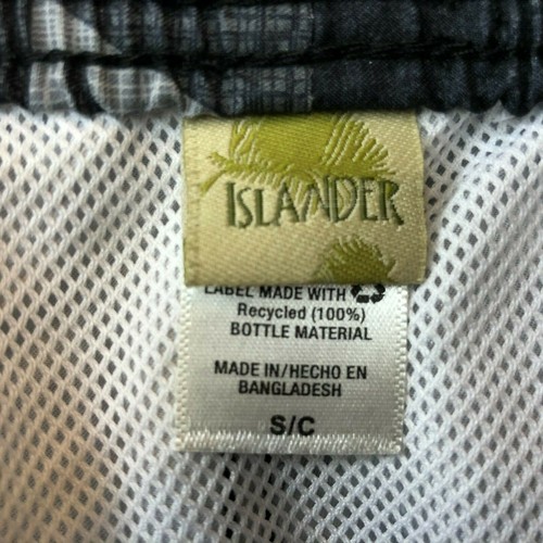 Islander NWT Men's Swim Suit Trunks Board Shorts Size S Gray Island Floral Lined - Picture 4 of 6