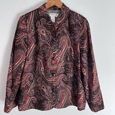 Coldwater Creek blazer jacket tapestry style multicolored button up Size 8