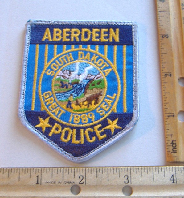 ABERDEEN POLICE SOUTH DAKOTA GREAT 1889 SEAL FABRIC PATCH eBay