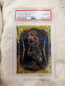 2020 Panini Select Gold Wave Prizm Tyrese Maxey PSA 10 #174 RC Rookie 