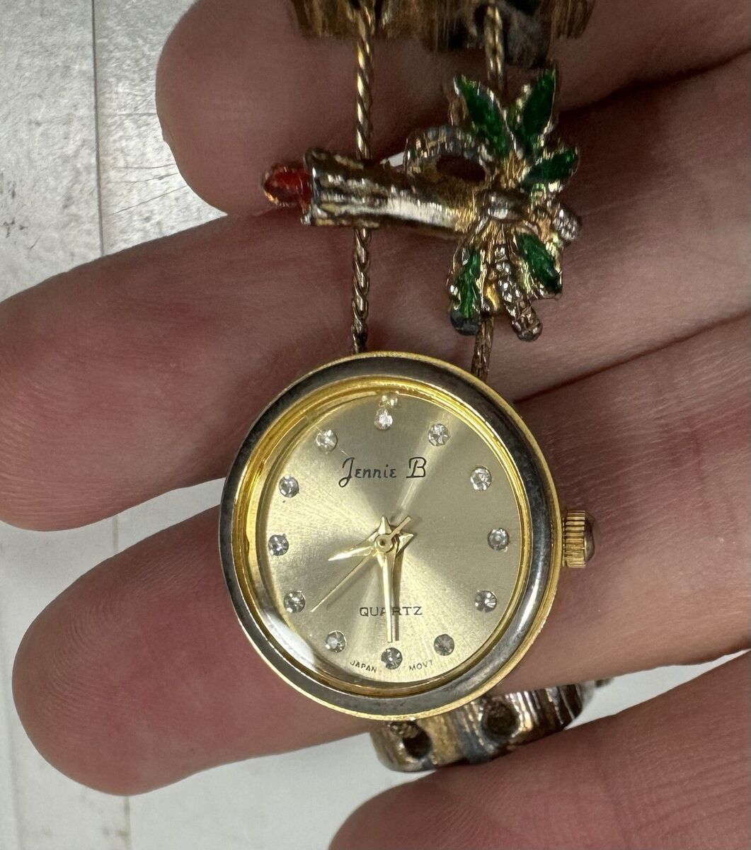 JENNIE B Christmas Watch Women's Slide Charm Bracelet Quartz JENNIE B Christmas Watch Women's Slide Charm Bracelet Quartz