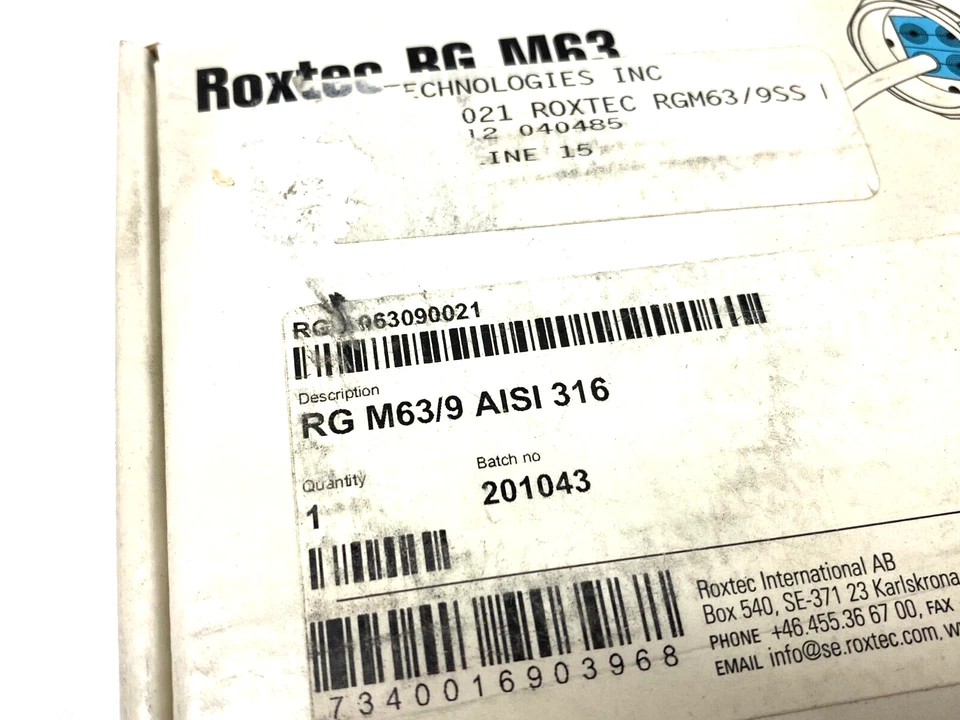 Vedação de entrada de cabo redondo de aço inoxidável Roxtec RG00063090021 RG M63/9 AISI 316 - Imagem 4 de 4