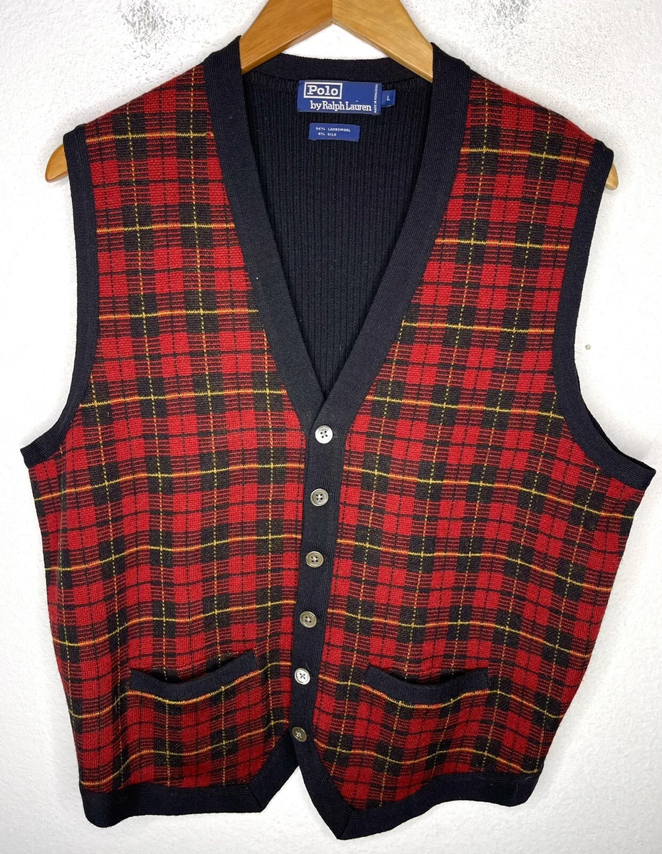 Buffalo plaid top cardigan vest