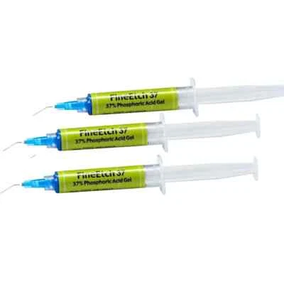 Dental Spident FineEtch 37% Etching Gel x 3 Syringes Restoration Enamel Dentin