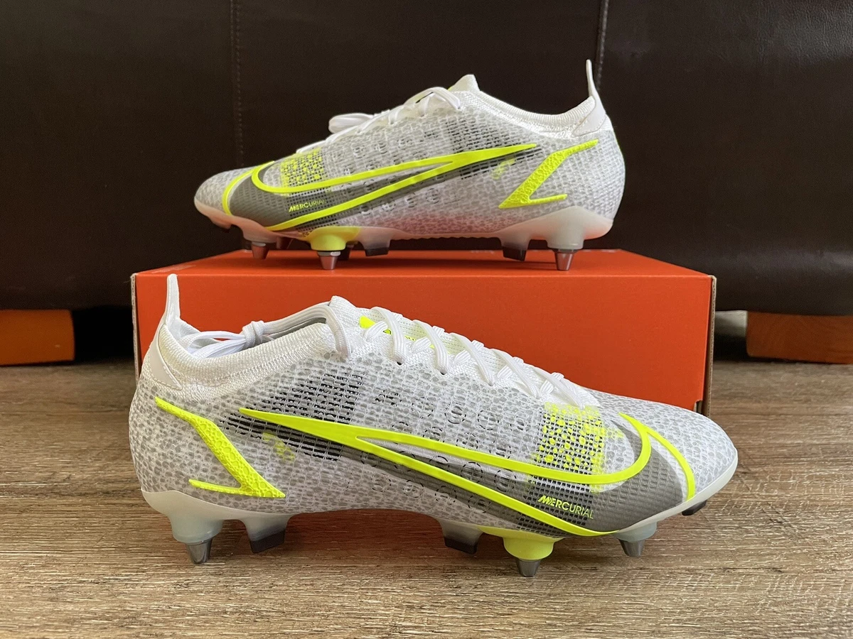 Nike Mercurial Vapor 14 Elite SG Pro Soccer Cleats White Volt Sz 8  DD3687-108