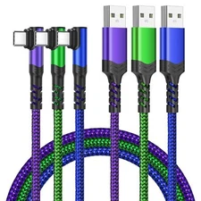 Besgoods Type C Charger Fast Charging 90 Degree USB to USB C Cable 10ft3Pack ...