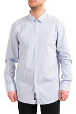 Hugo Boss Men's "T-Charlie" Slim Fit Striped Dress Shirt US 17.5 IT 44