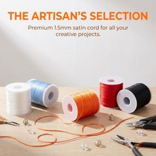 1.5mm Satin Rattail Cord Braided Cord Beading String Silk Rope Jewelry Making