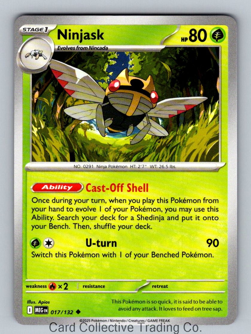 Ninjask Uncommon ME01: Mega Evolution 017/132 NM Normal
