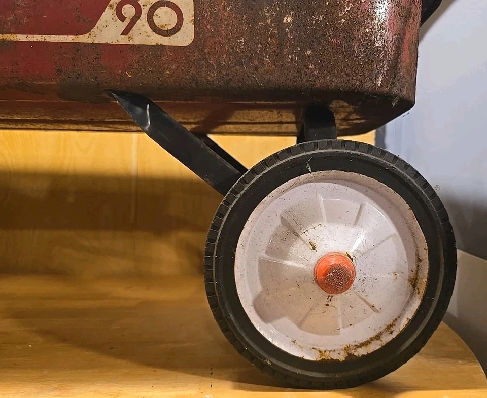 RADIO FLYER 90 ROJO VAGÓN METAL 34" X 15-1/2" X 4" VINTAGE AÑOS 70 LEER DESCRIPCIÓN Foto 3 de 4