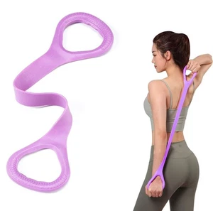 8 Bande de résistance à boucle Yoga Pilates Arme Dos Stretch Strap exercice