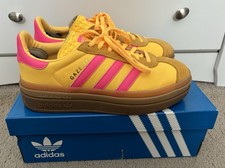 Adidas Gazelle Yellow Pink Stacked Platform Sneakers 8 But Fits Size 9