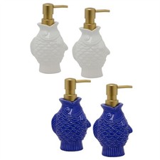 Set of Fish Shaped Soap Dispensers | Nautical Bathroom Hand Soap Dispensers