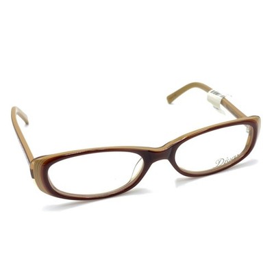 Diva 5228 Brown Pink Red Cream Rectangular Eyeglasses Frames 52-18 140 Designer