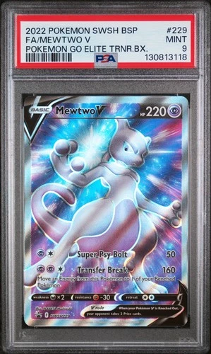 2022 POKEMON SWSH BLACK STAR PROMO #229 FULL ART/MEWTWO V PSA 9