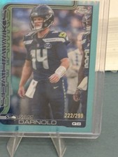 2025 Topps Chrome Aqua Sam Darnold /299 Seahawks #275