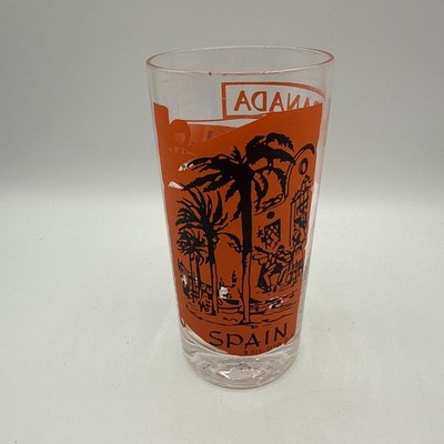 Vintage Pan Am Spain Souvenir Highball Glass Jet Age Airline Barware MCM