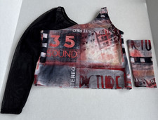 Dance Costume Urban Graffiti Streetwear, red orange black, Asymmetrical, Sm USA