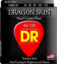 DSB5-45 Dragon Skin Clear Coated Bass Guitar Strings, Medium 5-String, 45-125