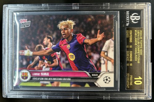 2024 Topps Now UEFA Lamine Yamal #148 Barcelona BGS 10 PRISTINE Black Label