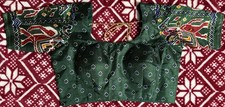 Sahil Women s Choli Blouse Top Green Ikat Print Short Sleeve - Size PS