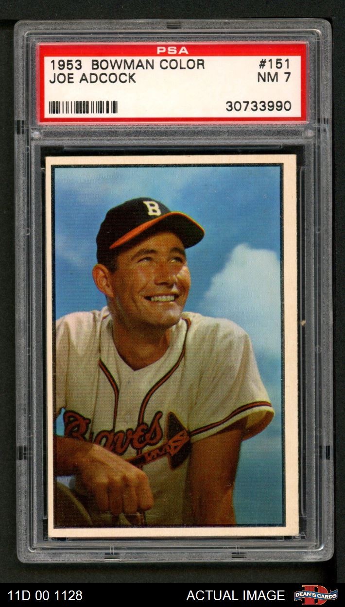 1953 Bowman #151 Joe Adcock Braves PSA 7 - NM