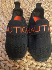 Nautica Navy Blue w/orange Baby Kids Slip On Shoes Size 5M NEW NWT