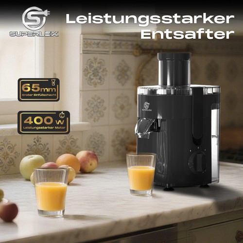 SUPERLEX Entsafter Saftpresse-400W, 600ml,Edelstahl, für Zitrusfrüchte, Effektiv - Bild 8 von 10