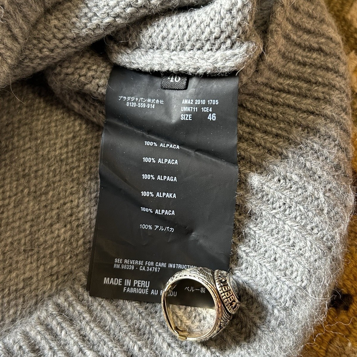 Prada Alpaca Knit Sweater Sz 46 - Gray | eBay