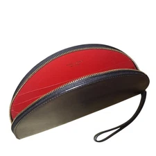 Mansur Gavriel Black Leather Wristlet Wallet – Red Leather Interior, Italy