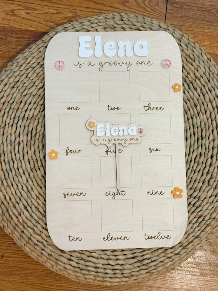 Placa personalizada do 1º ano - Placa de marco - Groovy - Imagem 4 de 4